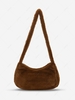 Fluffy Faux Fur Zippered Shoulder Bag