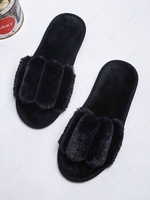 Fluffy Open Toe Slippers