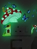 Fluorescent Mushroom and Butterflies Pattern Wall Decoration Stickers