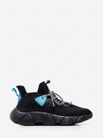 Fly Knit Letter Patched Chunky Sneakers