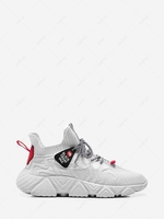 Fly Knit Letter Patched Chunky Sneakers
