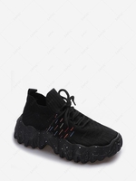 Fly Weaving Heathered Thick-soled Sports Shoes