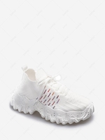 Fly Weaving Heathered Thick-soled Sports Shoes