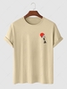 Flying Crane Chinese Character Short Sleeves T Shirt Xl Light coffee