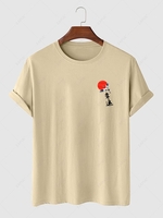 Flying Crane Chinese Character Short Sleeves T Shirt Xl Light coffee