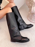 Fold Over Design Calf Boots