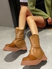 Folded Overlay Design Thick Bottom Boots