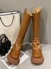 Folded Overlay Design Thick Bottom Calf Boots