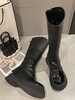Folded Overlay Design Thick Bottom Calf Boots