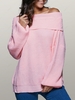 Foldover Off The Shoulder
Sweater L Pink