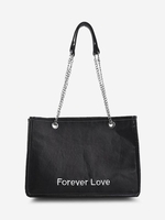 Forever Love Embroidery Half-Chain Tote Bag