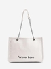 Forever Love Embroidery Half-Chain Tote Bag