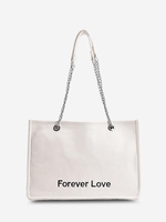 Forever Love Embroidery Half-Chain Tote Bag