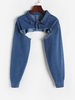 Frayed Bolero Denim Jacket L Blue