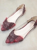 Frayed Detail Pointed Toe Flats