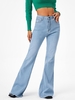 Frayed High Waisted Flare Jeans L Light blue