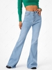 Frayed High Waisted Flare Jeans M Light blue