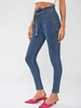 Frayed High Waisted Tied Skinny Jeans S Blue