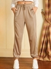 French Terry Binding Pocket Toggle Drawstring Sweatpants M Light coffee