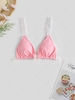 Frilled Butterfly Applique Bikini Top S Light pink