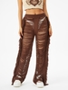 Fringed Distressed Knit Beach Pants L Coffee