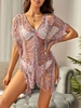 Fringes Rainbow Knitted Cover Up Top