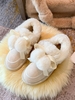 Fuzzy Pompon Bowknot Decor Fleece-lined Snow Shoes