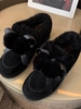Fuzzy Pompon Bowknot Decor Fleece-lined Snow Shoes