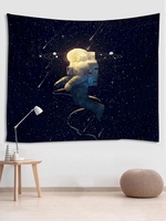 Galaxy and Astronaut Print Tapestry