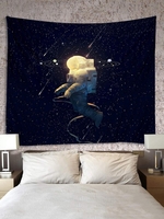 Galaxy and Astronaut Print Tapestry