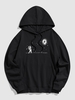 Galaxy Astronaut Golf Printed Pullover Hoodie S Black