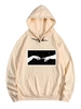 Galaxy Hands Print Front Pocket Fleece Hoodie S Peach