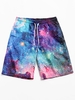 Galaxy Printed Drawstring Board Shorts 2xl Nebula