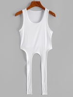 Garter Racer Tank Top M White
