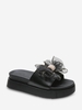 Gauze Bowknot Platform Slippers