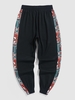Geo Ethnic Aztec Printed Side Pockets Jogger Pants Xl Night