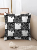 Geo Lines Pattern Plush Pillowcase