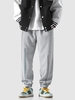 Geometric Drawstring Pocket Jogger Pants Xs Dark gray