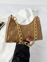 Geometric Embossed Chain Shoulder Bag