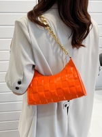 Geometric Embossed Chain Shoulder Bag