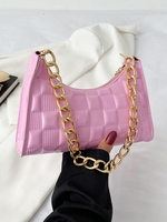 Geometric Embossed Chain Shoulder Bag