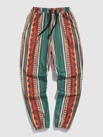 Geometric Ethnic Aztec Printed Jogger Sweatpants M Multi a
