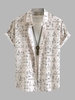 Geometric Figure Pattern Short Sleeves Shirt L Multi b