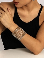 Geometric Hollow Out Open Bracelet