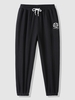 Geometric Letter Pattern Jogger Sweatpants Xl Black