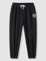 Geometric Letter Pattern Jogger Sweatpants Xl Black