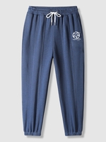 Geometric Letter Pattern Jogger Sweatpants Xl Deep blue