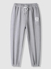 Geometric Letter Pattern Jogger Sweatpants Xl Light gray