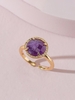 Geometric Natural Stone Open Ring