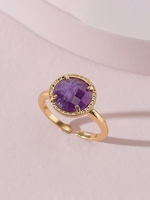 Geometric Natural Stone Open Ring